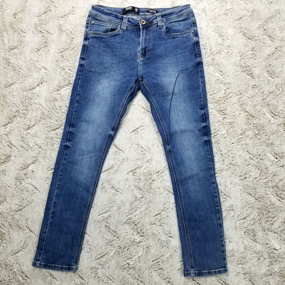 Kalua Man Jeans Mens 32×32 Blue Skinny Stretch Dark Wash Denim